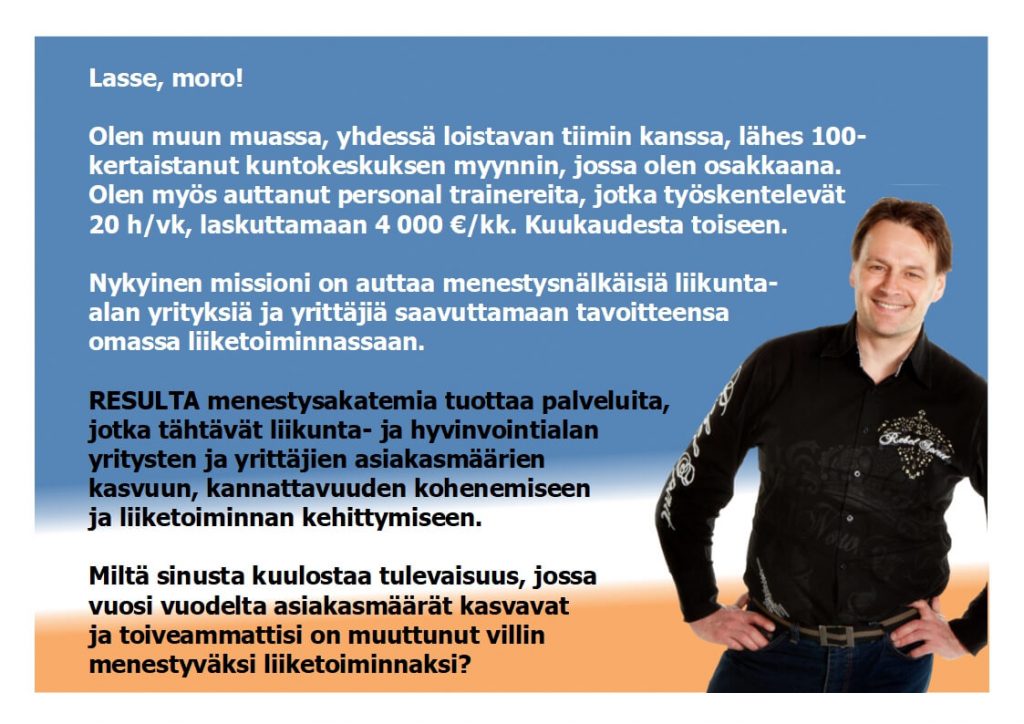 Menesty personal training markkinassa